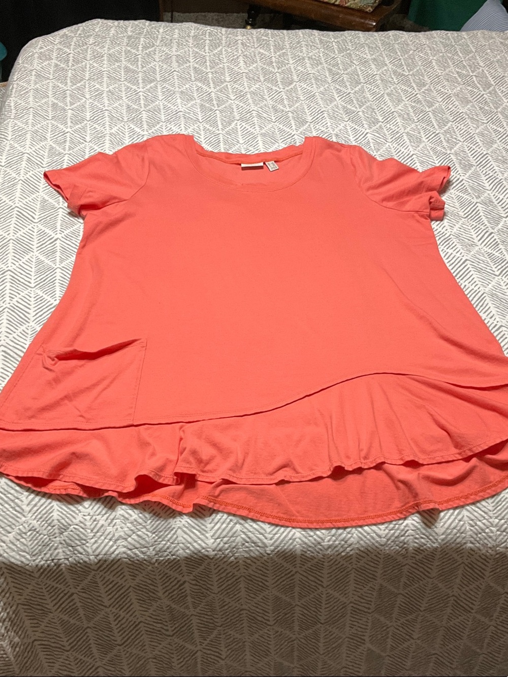 LOGO by Lori Goldstein Coral Short-Sleeve Swing Top - Picture 6 of 7